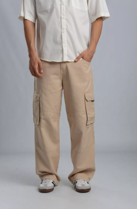 Men’s Khaki Paneled Cargo Pants