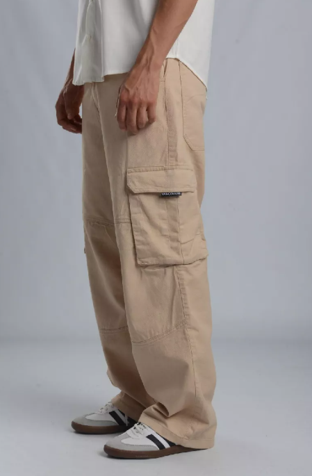 Men’s Khaki Paneled Cargo Pants