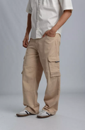 Men’s Khaki Paneled Cargo Pants