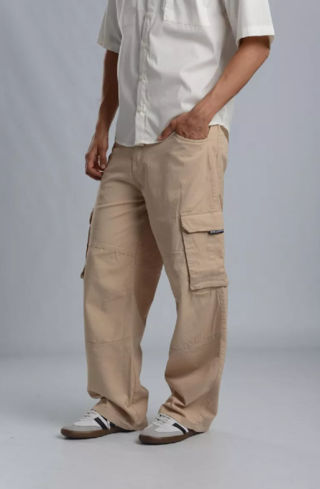 Men’s Khaki Paneled Cargo Pants